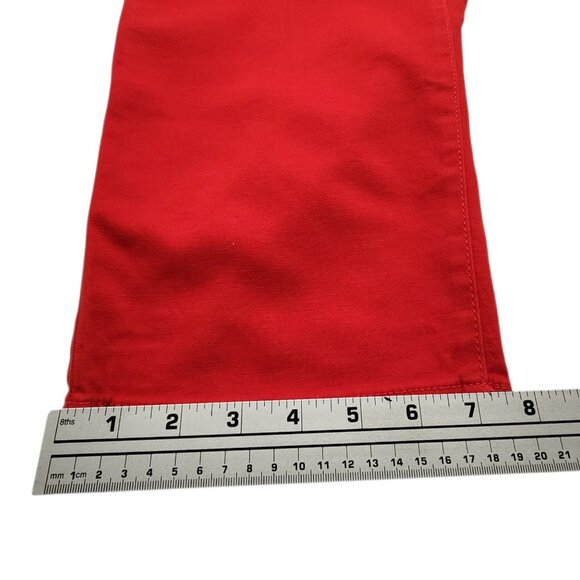 Share Tommy Hilfiger Womens Relaxed Fit Hampton Chino Wide-Leg Pants THFLEX Red - Picture 10 of 10